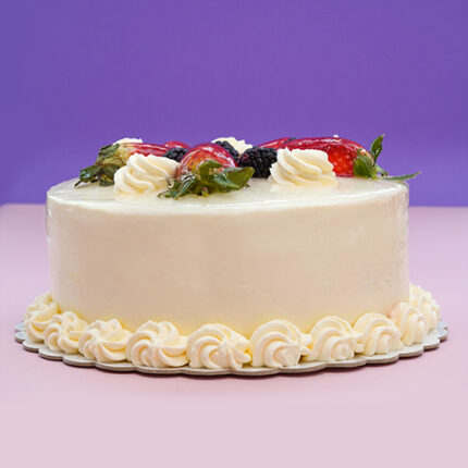 Whipped Cream Bl0ssom Birthday Cake with Vibrant Fruit Accents